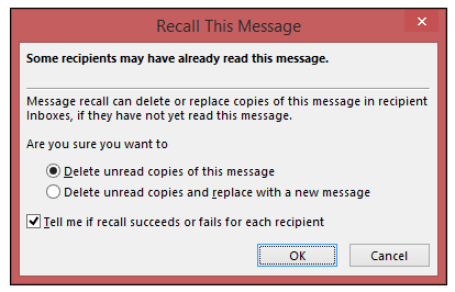 Recall This Message Feature